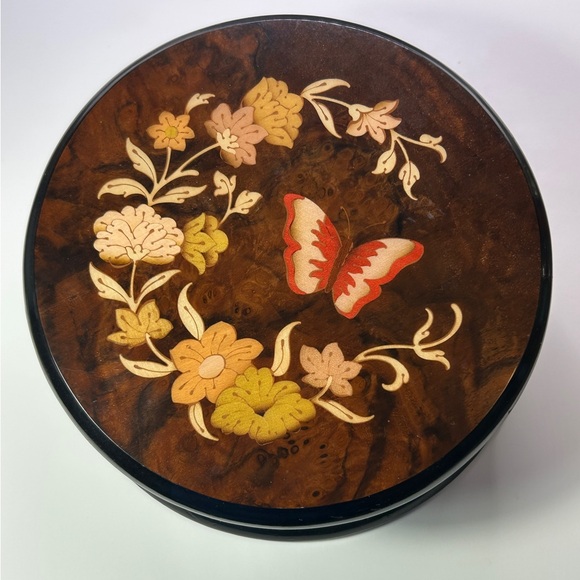 Reuge Other - Reuge Music Box The Four Seasons Summer Butterfly Floral Inlaid Wood
